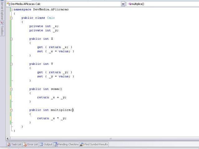 Classe Calc na forma habitual