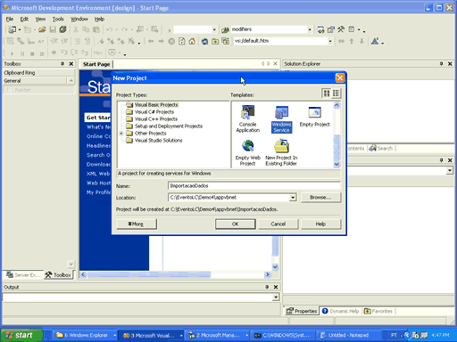  Criando uma aplicao com o Windows Servic