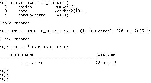 Data e Hora no Oracle - Exemplo 1