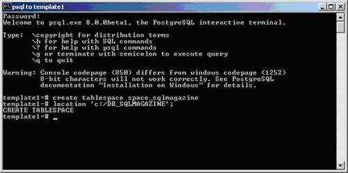 Cria��o de um objeto nesta Tablespace