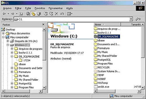 Criando uma pasta chamada DB_SQLMAGAZINE