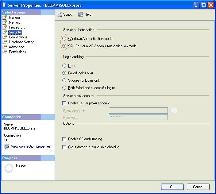 Forma de autentica��o do SQL Server