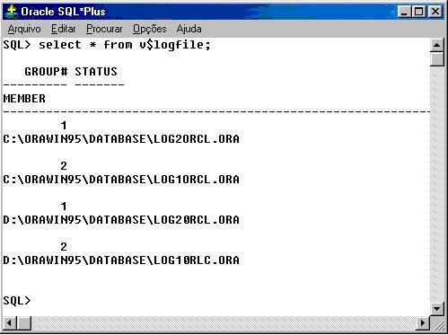 Multiplexando os Arquivos de Redo Log