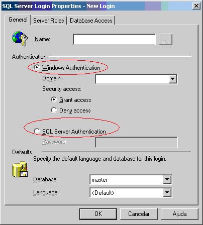 Criando contas de login