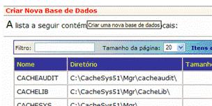 Clique em Criar Nova Base de Dados