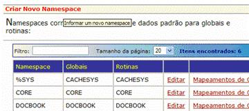 Clique em Criar Novo Namespace.