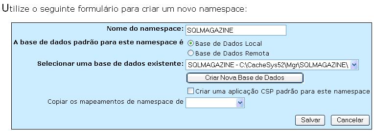 Criando um Namespace