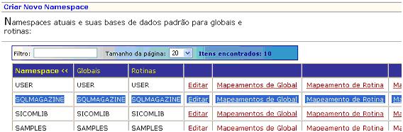O novo namespace est criado!
