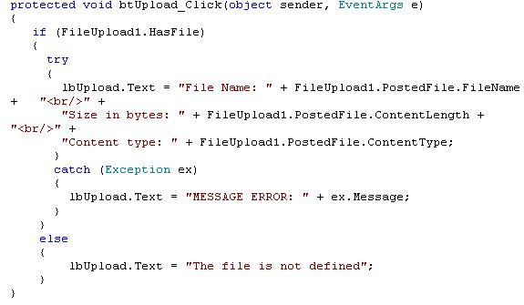Evento do bot�o respons�vel pelo envio do arquivo ao servidor.