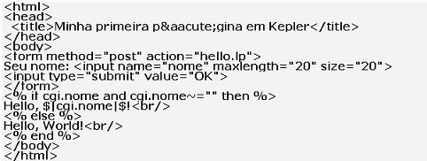 Aplica��o simples no Kepler