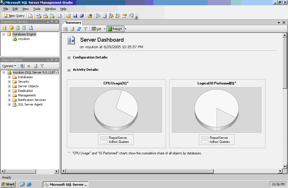 Sql server management studio 2005 - readlat